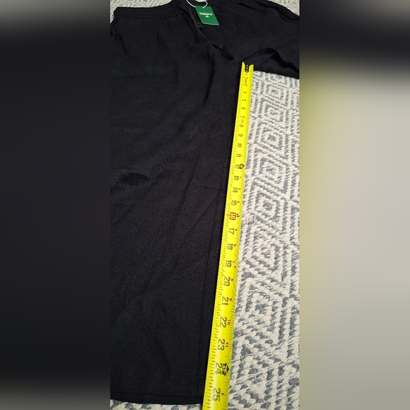 NWT Halara High Waisted Wide Leg Linen Feel Drawstring Pants Black XL Petite - Picture 7 of 14